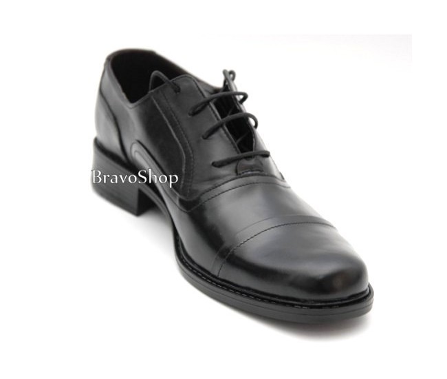 Pantofi barbati eleganti din piele naturala de culoare neagra, P37NS