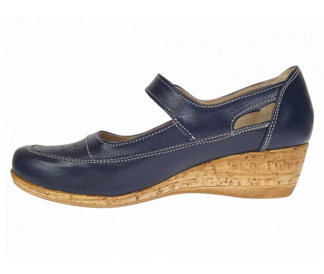 Marime 38 Pantofi dama casual din piele naturala Bleumarin P38BL5