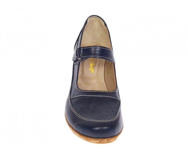 Marime 38 Pantofi dama casual din piele naturala Bleumarin P38BL5