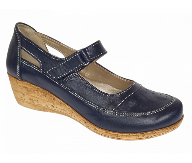 Marime 38 Pantofi dama casual din piele naturala Bleumarin P38BL5