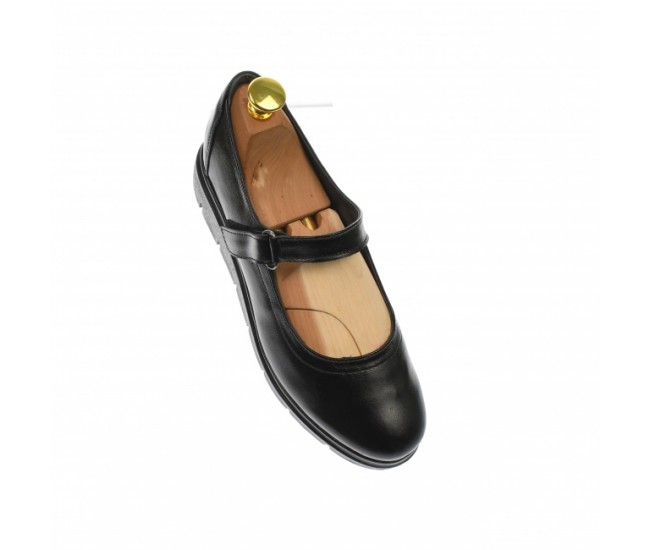 Pantofi cu talpa ortopedica din piele naturala, negru - P38N