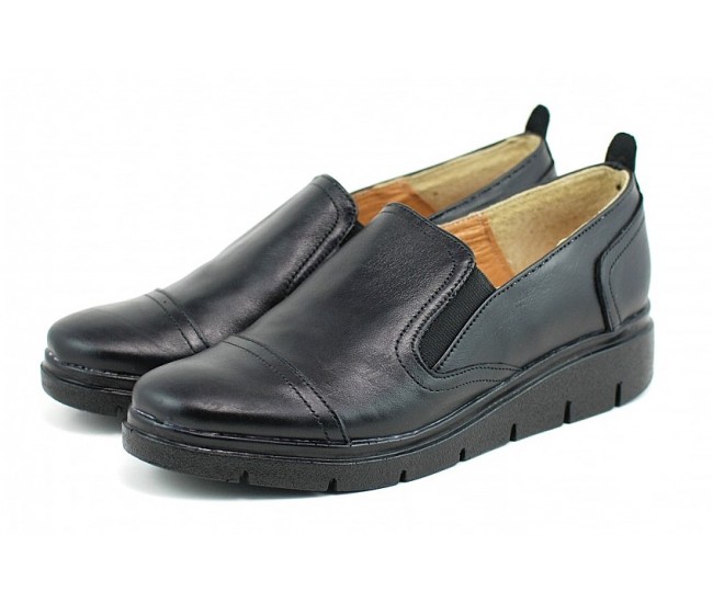 Pantofi dama casual din piele naturala cu platforme de 3cm - Model P39N