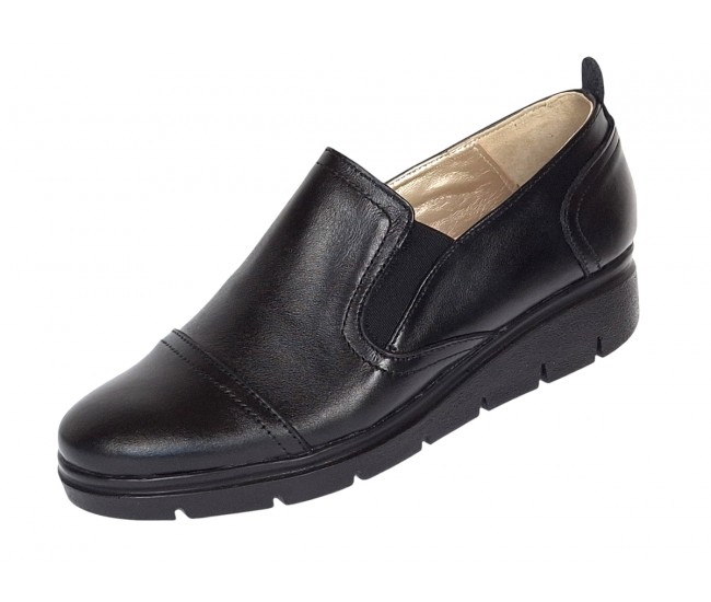 Pantofi dama casual din piele naturala cu platforme de 3cm - Model P39N