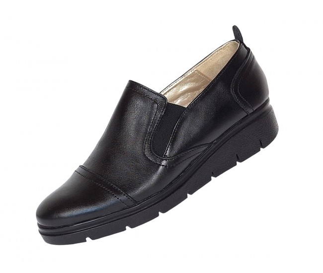 Pantofi dama casual din piele naturala cu platforme de 3cm - Model P39N