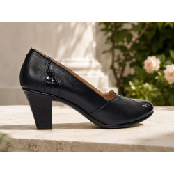 Noirena – pantofi dama negri din piele naturala, cu toc 6cm si eleganta la fiecare pas P46NL