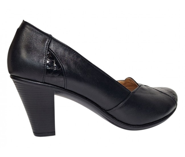 Noirena – pantofi dama negri din piele naturala, cu toc 6cm si eleganta la fiecare pas P46NL