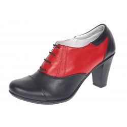 Pantofi dama din piele naturala cu toc de 7cm Negru - Rosu P46NR Pantofi dama din piele naturala cu toc de 7cm Negru - Rosu P46NR