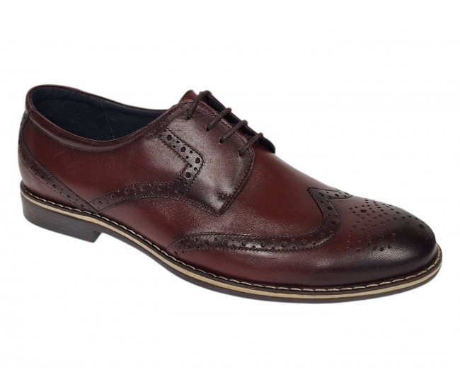 Marimea 41 Pantofi barbati din piele naturala Bordeaux P500VIS