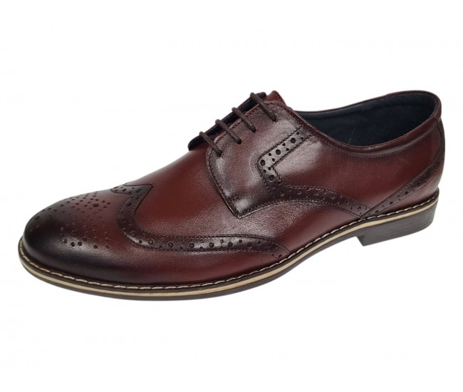 Marimea 41 Pantofi barbati din piele naturala Bordeaux P500VIS