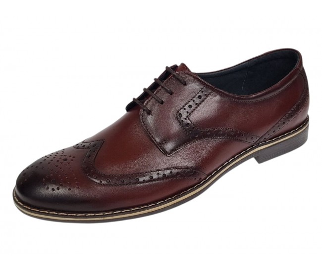 Marimea 41 Pantofi barbati din piele naturala Bordeaux P500VIS