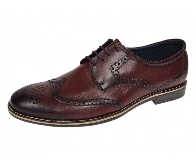 Marimea 41 Pantofi barbati din piele naturala Bordeaux P500VIS