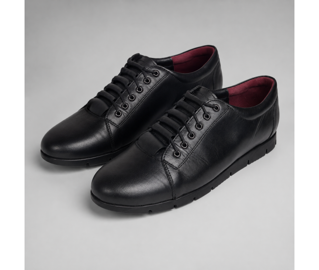 Pantofi dama casual din piele naturala cu siret P502NBX