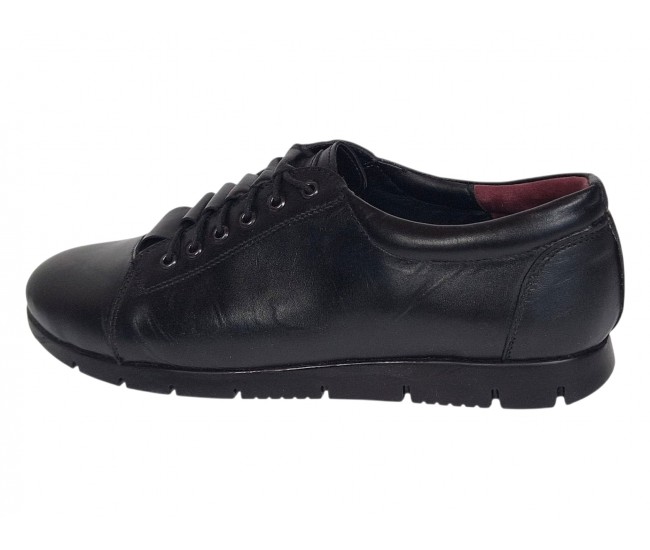 Pantofi dama casual din piele naturala cu siret P502NBX