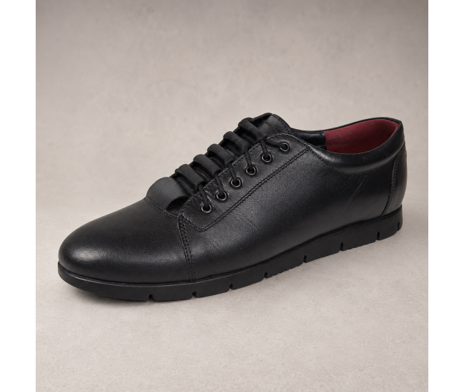 Pantofi dama casual din piele naturala cu siret P502NBX