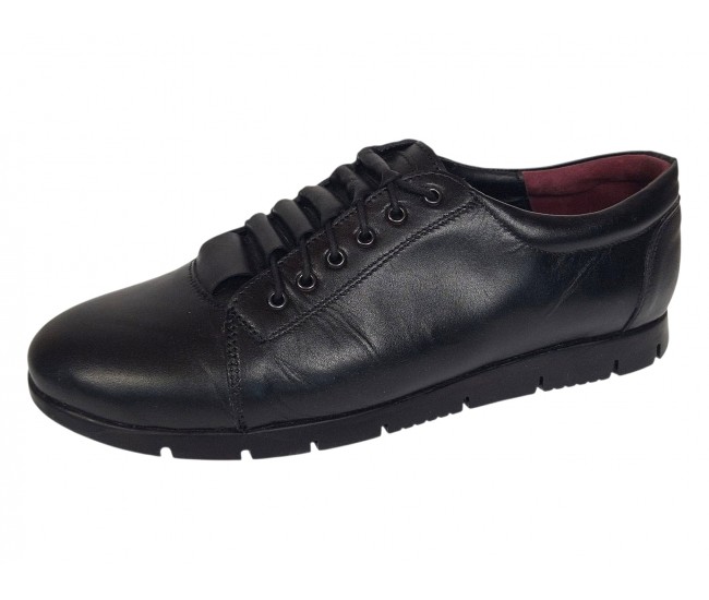 Pantofi dama casual din piele naturala cu siret P502NBX