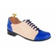Pantofi dama, casual, din piele naturala (albastru cu bej) BOB, P53ALBEJ