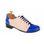 Pantofi dama, casual, din piele naturala (albastru cu bej) BOB, P53ALBEJ