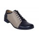 Pantofi dama casual , din piele naturala , Gri - Bleumarin P53GRIBL