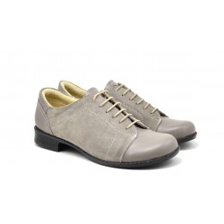 Pantofi dama casual-eleganti din piele naturala, Bob Gri, P53GRIBV