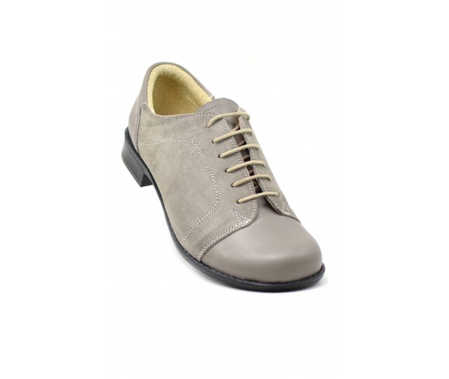 Pantofi dama casual-eleganti din piele naturala, Bob Gri, P53GRIBV