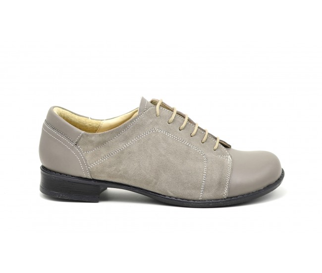 Pantofi dama casual-eleganti din piele naturala, Bob Gri, P53GRIBV