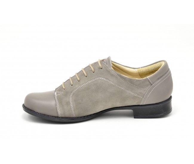 Pantofi dama casual-eleganti din piele naturala, Bob Gri, P53GRIBV