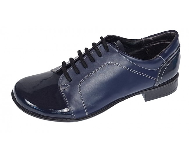 Pantofi dama casual din piele naturala combinata Bob P53LACBOXBL