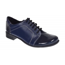 Marimea 40 Pantofi dama casual din piele naturala box lac Bleumarin P53LACBOXBL