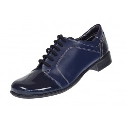 Marimea 40 Pantofi dama casual din piele naturala box lac Bleumarin P53LACBOXBL