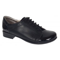 Pantofi dama casual din piele naturala box Negru Lac P53LACN
