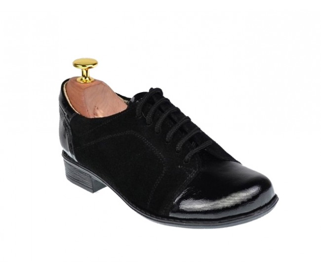 Pantofi dama piele naturala, casual negru, Bob, P53LACSN