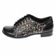 Pantofi dama, casual, din piele naturala , negri cu imprimeu floral - P53NFLOR Pantofi dama, casual, din piele naturala , negri cu imprimeu floral - P53NFLOR
