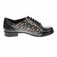 Pantofi dama, casual, din piele naturala , negri cu imprimeu floral - P53NFLOR Pantofi dama, casual, din piele naturala , negri cu imprimeu floral - P53NFLOR