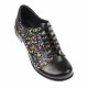 Pantofi dama, casual, din piele naturala , negri cu imprimeu floral - P53NFLOR Pantofi dama, casual, din piele naturala , negri cu imprimeu floral - P53NFLOR