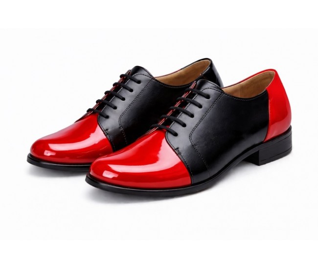  Pantofi dama negri din piele naturala cu rosu lac – stil casual modern P53NRL