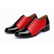  Pantofi dama rosii din piele naturala cu negru lac – stil casual modern P53RNL