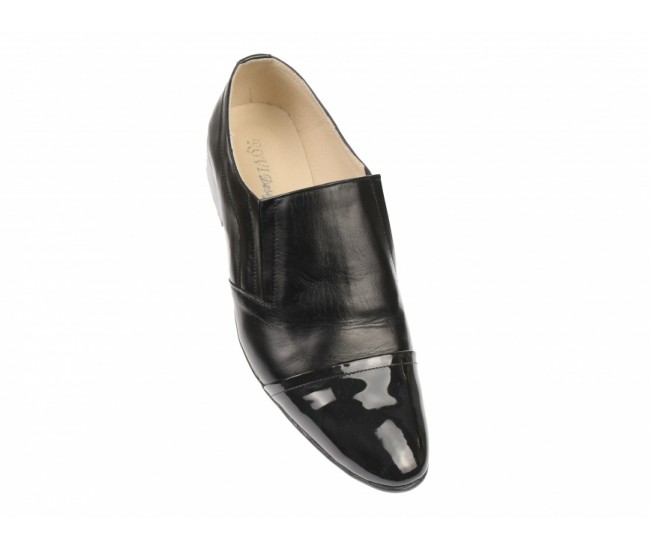 Pantofi barbati, eleganti, din piele naturala/lac, cu elastic  - P61NLAC
