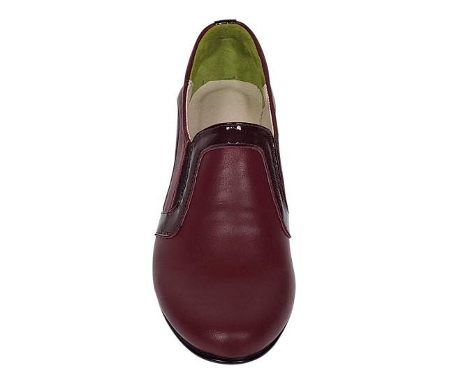 Pantofi de dama eleganti din piele naturala grena cu toc de 5 cm P72VIS