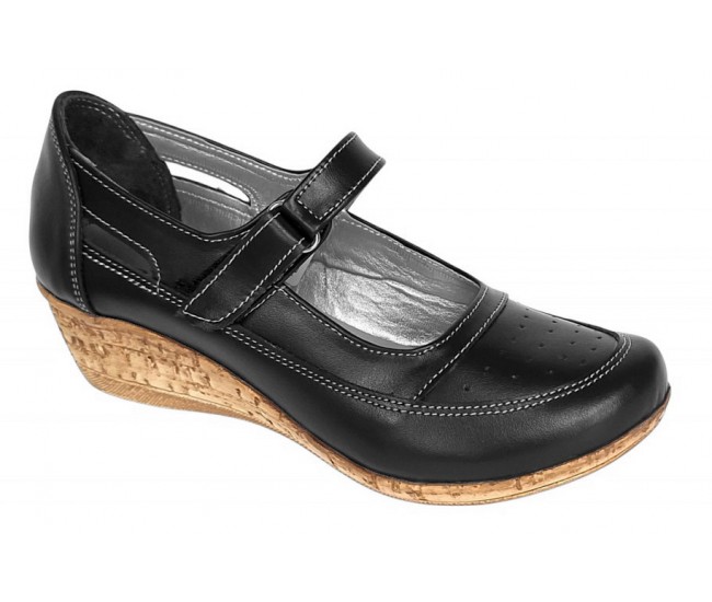 Pantofi dama decupati din piele naturala, foarte comozi - Model Mara Negru Box