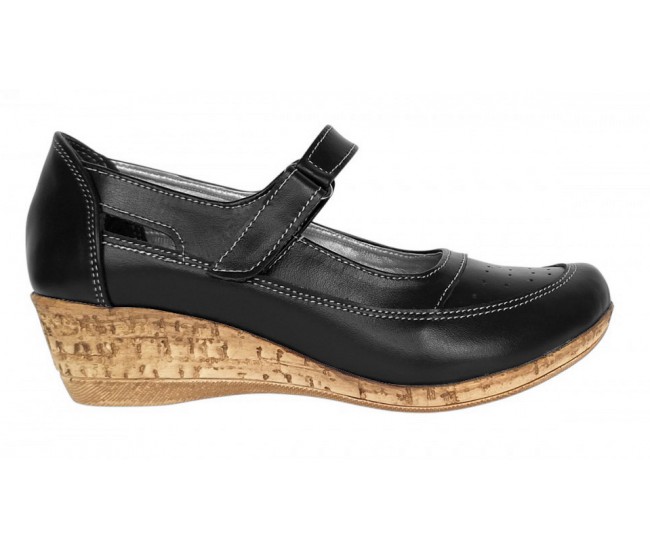 Pantofi dama decupati din piele naturala, foarte comozi - Model Mara Negru Box
