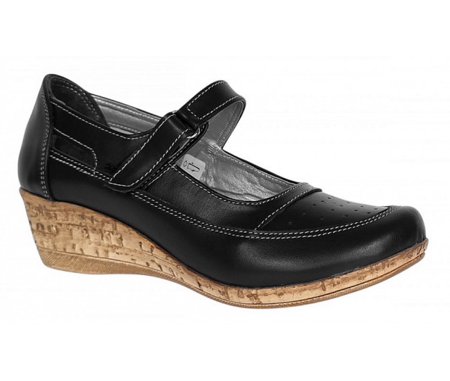 Pantofi dama decupati din piele naturala, foarte comozi - Model Mara Negru Box