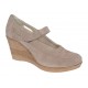 Marimea 37 Pantofi dama cu platforma din piele naturala intoarsa Bej P9154BV