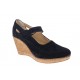 Pantofi dama din piele naturala velur, negri, foarte comozi - P9154NVEL2