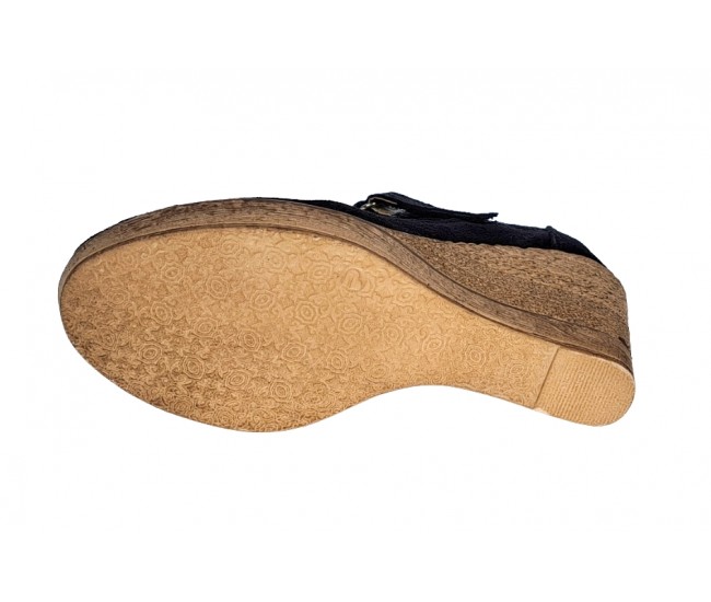 Pantofi dama din piele naturala velur, negri, foarte comozi - P9154NVEL2