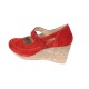 Pantofi dama din piele naturala velur, rosu, foarte comozi - P9154RVEL2