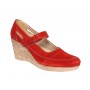 Pantofi dama din piele naturala velur, rosu, foarte comozi - P9154RVEL2