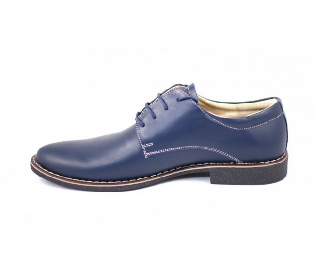 Pantofi bleumarin barbati casual - eleganti din piele naturala Dark Blue PABLBOX