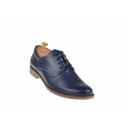 Pantofi barbati casual din piele naturala bleumarin - PABLM