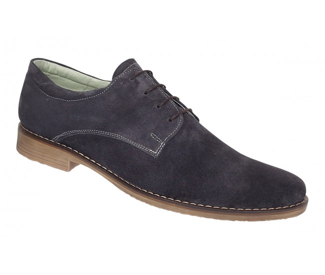 Pantofi barbati casual din piele naturala intoarsa, gri inchis - PAGRIVEL1