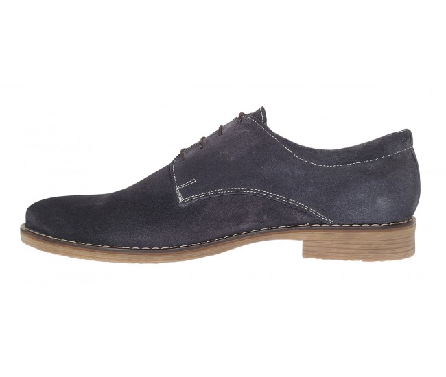 Pantofi barbati casual din piele naturala intoarsa, gri inchis - PAGRIVEL1